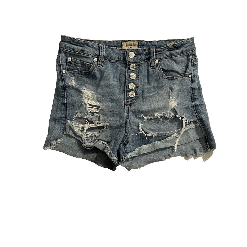 Celebrity Pink Shorts Women’s Size 7/28 Blue Denim Distressed Jeans 28"